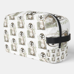 Trousse De Toilette Alphabet Mignon Animaux Bébés Aquarelle Pingouin