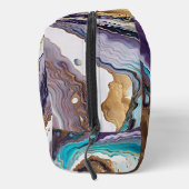 Trousse De Toilette Amethyst Turquoise et Gold Abstrait (Droite)