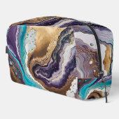 Trousse De Toilette Amethyst Turquoise et Gold Abstrait (Coin droit)