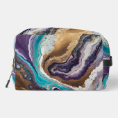 Trousse De Toilette Amethyst Turquoise et Gold Abstrait (Verso)