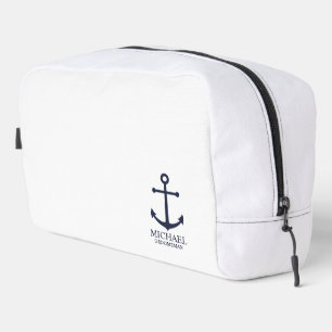 Trousse De Toilette Ancre Bleue marine Nautique Groomsmen personnalisé