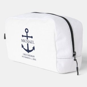 Trousse De Toilette Ancre Bleue marine Nautique Groomsmen personnalisé