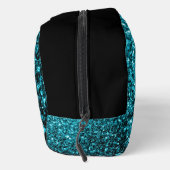 Trousse De Toilette Aqua bleu faux parties scintillant scintille Monog (Droite)
