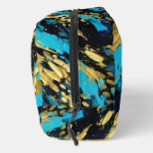 Trousse De Toilette Aqua Blue Gold Abstrait (Droite)