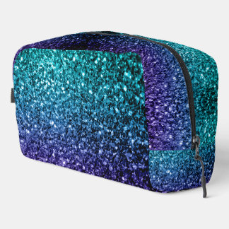 Trousse De Toilette Aqua blue ombre fausse parties scintillant scintil