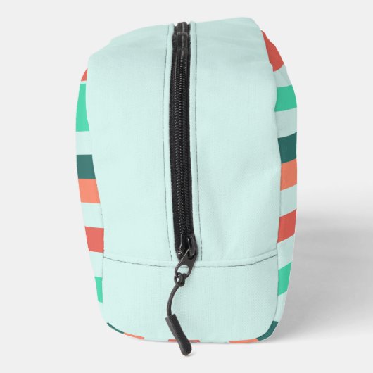 Trousse De Toilette Aqua Orange Motif rayé moderne (Droite)