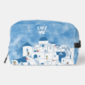 Trousse De Toilette Aquarelle bleue et blanche Santorin Grèce Monogram (Verso)