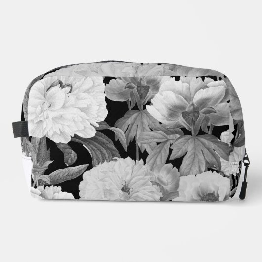 Trousse De Toilette Aquarelle florale Black & White Peonies (Recto)
