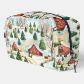 Trousse De Toilette Aquarelle Hiver Paysage rustique avec Fir Trees (Coin droit)