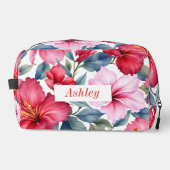 Trousse De Toilette Aquarelle rose rouge florale Élégante (Recto)