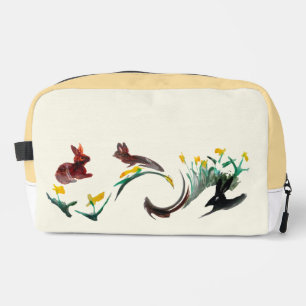 Trousse De Toilette Art animalier floral lapins de printemps personnal