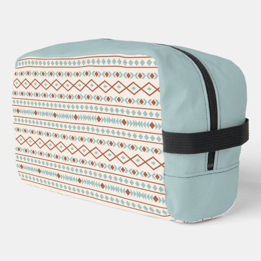 Trousse De Toilette Aztec Formes Motif rouille crème Turquoise (Coin gauche)