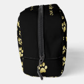 Trousse De Toilette Beautiful Golden Paws Prints on Black Background (Droite)