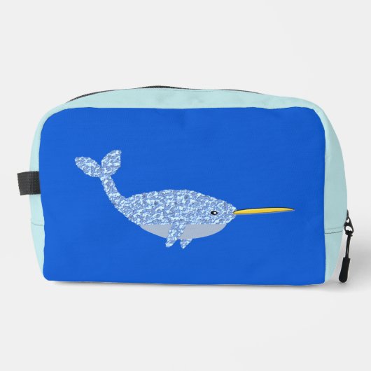 Trousse De Toilette Bébé bleu mignon garçon Narwhal (Recto)