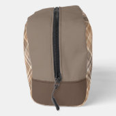 Trousse De Toilette Beige Brown neutre Taupe Plaid En vichy Motif (Droite)