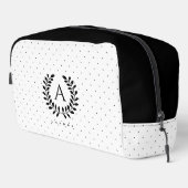 Trousse De Toilette Black And White Laurel Monogram Polka Dot Pattern (Coin droit)