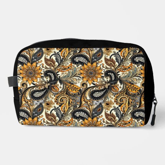 Trousse De Toilette Black And Yellow Paisley (Recto)