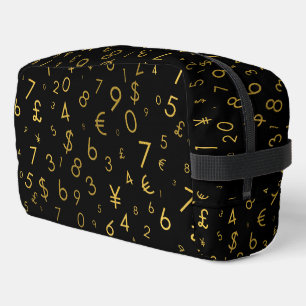 Trousse De Toilette Black Gold Luxury Numéros Devise Symboles Motif