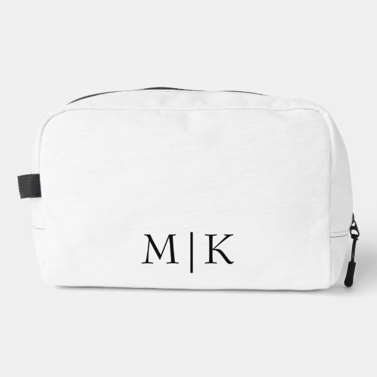 Trousse De Toilette Blanc et noir | Monogramme moderne (Recto)