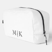 Trousse De Toilette Blanc et noir | Monogramme moderne (Coin droit)