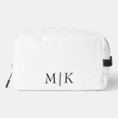 Trousse De Toilette Blanc et noir | Monogramme moderne (Verso)