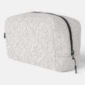 Trousse De Toilette Blanc sur motif floral blanc (Coin droit)