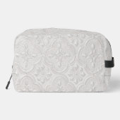 Trousse De Toilette Blanc sur motif floral blanc (Verso)