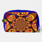 Trousse De Toilette Bleu, Jaune, Mini sphères Or (Recto)
