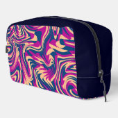 Trousse De Toilette Bleu Magenta Beige Abstrait Fluide Ondes (Coin droit)