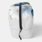 Trousse De Toilette Bleu Poussiéreux Floral Monogramme Script Aquarell (Droite)