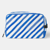 Trousse De Toilette Blue Stripes on White and Text (Verso)