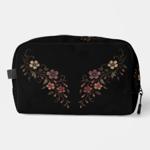 Trousse De Toilette Bouquet de fleurs sur fond noir