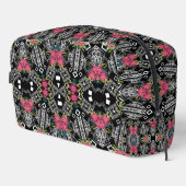 Trousse De Toilette Bouquets de fleurs roses sur une géométrie (Coin droit)