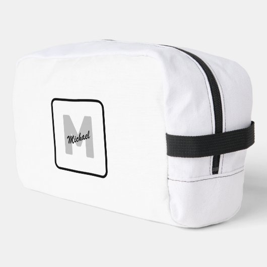 Trousse De Toilette Bouton Nom initial personnalisé simple (Coin gauche)