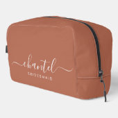 Trousse De Toilette Bridesmaid Script Moderne - Terracotta cosmétique (Coin droit)