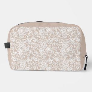 TROUSSE DE TOILETTE BRONZAGE LÉGER AVEC ORNATE LACE BLANCHE DESIGNES
