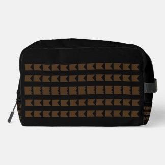Trousse De Toilette Brown Pattern on Black Background Mens