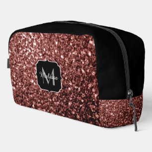 Trousse De Toilette Brown rouge faux parties scintillant brille noir M