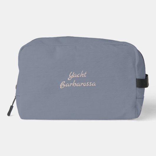 Trousse De Toilette Brown Sailing Boat and Name on Gray (Verso)