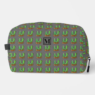 Trousse De Toilette Cactus cactus succulents motif gris monogramme Sli