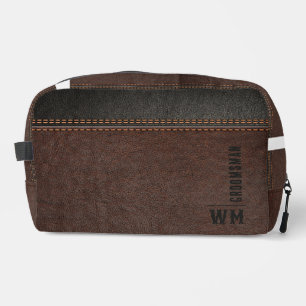 Trousse De Toilette Cadeau de garçon d'honneur en faux cuir marron mon