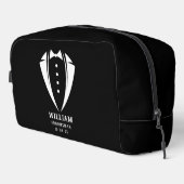 Trousse De Toilette Cadeau moderne noir et blanc Groomsman (Coin droit)