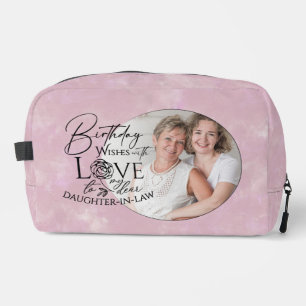 Trousse De Toilette Calligraphie minimale Photo Anniversaire Belle-fil