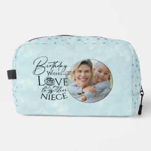 Trousse De Toilette Calligraphie Photo personnalisée d'anniversaire po