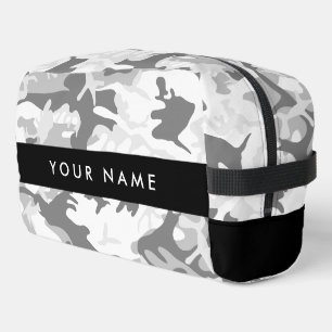 Trousse De Toilette Camouflage gris neige d'hiver Votre nom Personnali