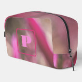 Trousse De Toilette Camouflage rose et taupe Chic Monogramme (Coin droit)