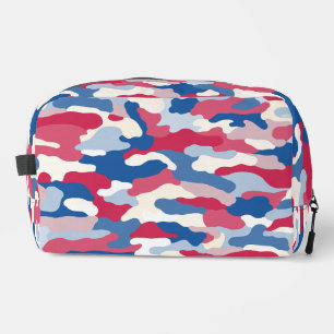 Trousse De Toilette Camouflage rouge blanc et bleu