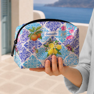 Trousse De Toilette Carreaux azulejo méditerranéens floraux de citrons
