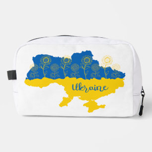 Trousse De Toilette Carte de l'Ukraine avec tournesol et drapeau ukrai