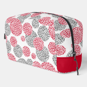 Trousse De Toilette Cercles avec imprimé léopard gris et rouge